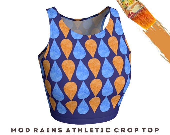 Yoga Crop Top Wearable Art Workout Athletic Clothing Abstract Modern Sports Training Designer Gym Wear Cropped Shirt Colorful Casual Clothes