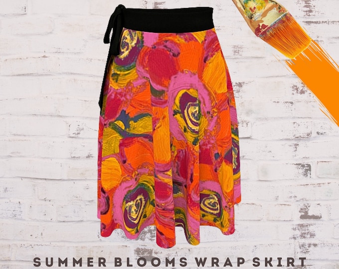 Skirt for Women, Boho Skirt, Dress Skirt, Wearable Art, Casual Skirt, Art Wear, Abstract Clothing, Colorful Skirt, Designer Wrap Skirt