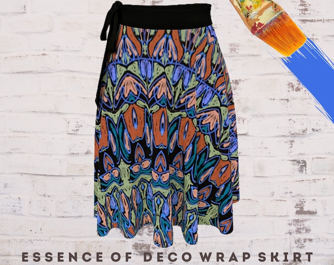 Skirt for Women, Wearable Art, Wrap Skirt, Dress Skirt, Boho Skirt, Abstract Clothing, Designer Skirt, Art Wear, Casual Skirt, Dressy Skirt