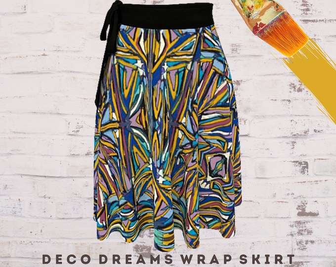 Skirt for Women, Dress Skirt, Wrap Skirt, Designer Fashion, Wearable Art, Boho Skirt, Bohemian Clothing, Abstract Art Wear, Hippie Clothes