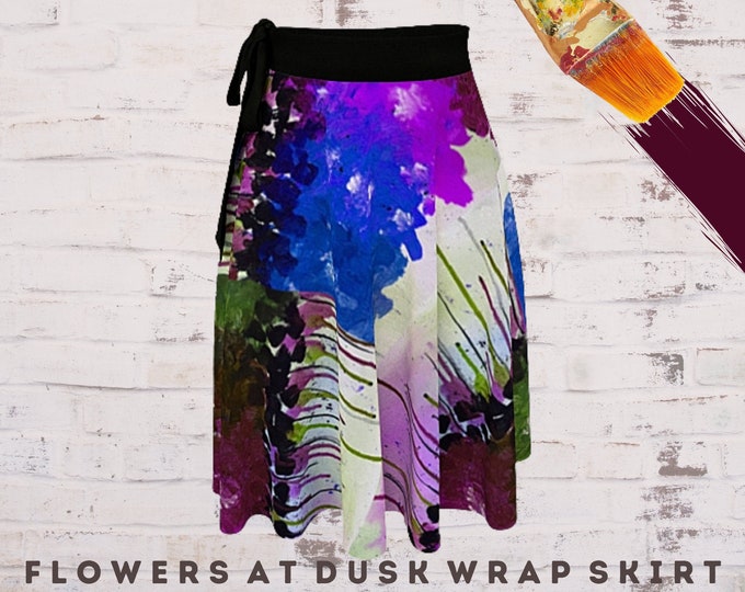 Dress Skirt, Wearable Art, Colorful Skirt, Wrap Skirt, Skirt for Women, Women Fashion, Casual Wear, Flower Clothing, Abstract Yoga Skirt