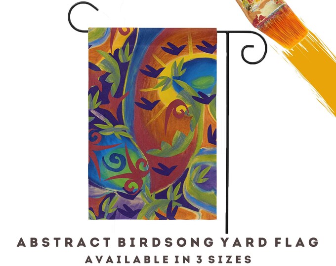 Garden Decoration Yard Lawn Flag Abstract Unique Modern Bird Design Colorful Outdoor Indoor Hanging Art Tapestry Outside Home Boho Decor