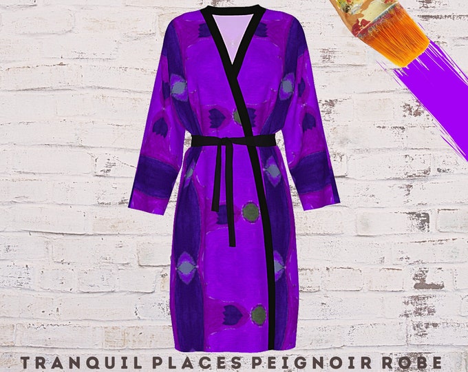Womens Robe, Abstract Art Robe, Wearable Art, Luxury Robe, Colorful Robe, Casual Cover Up, Designer Clothing, LoungeWear, Dress Robe