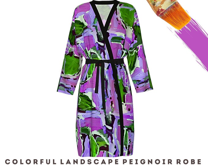 Womens Robe Wearable Art Abstract Clothing Dress Robe Designer Bathrobe Colorful Loungewear Kimono Boho Beach Cover Up Modern Casual Wear