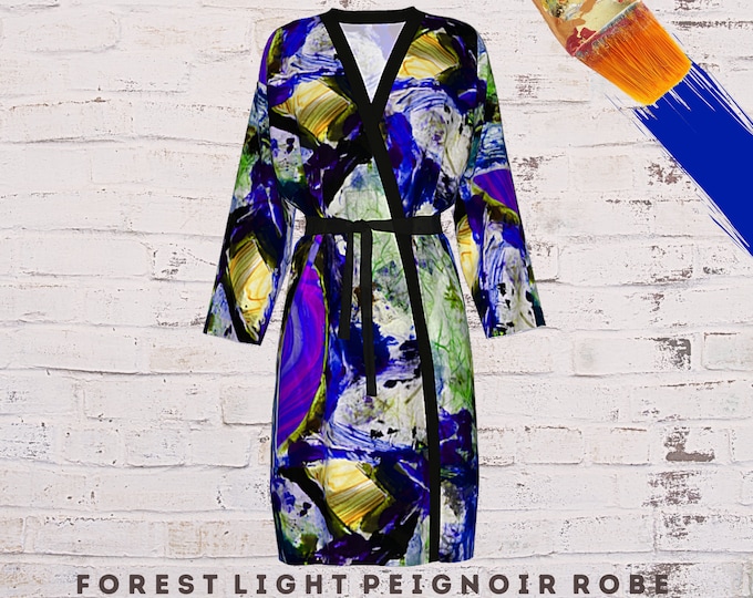 Womens Robe, Wearable Art, Abstract Art Robe, Casual Cover Up, Luxury Robe, Designer Loungewear, Casual Wear, Dressy Robe, Beach Wrap