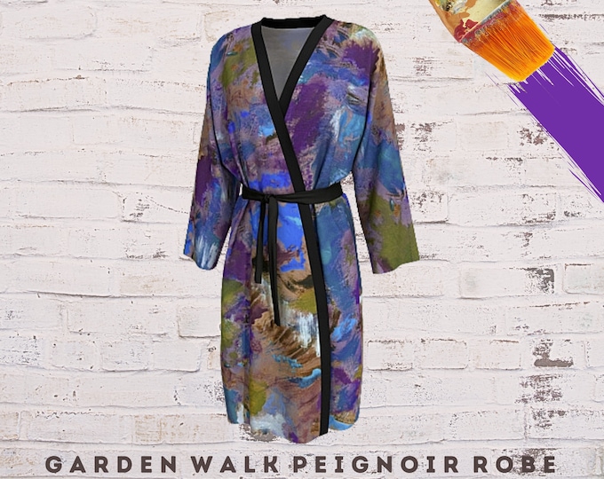 Robe for Women, Abstract Art Robe, Peignoir Robe, Designer Clothing, Casual Cover Up, Wearable Art, Luxury Robe, Casual Wear, Lounge Wear