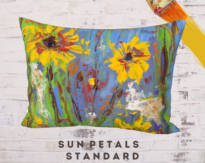 Floral Pillow Sham, Sham King, Sham Standard, Abstract Art Bedding, Boho Pillow, Floral Bedding, Bohemian Sham, Contemporary Sham
