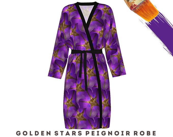 Art Robe Colorful Abstract Designer Fashion Casual Dressy Loungewear Beach Swimsuit Coverup Resort Wear Unique Artsy Duster Dressing Gown