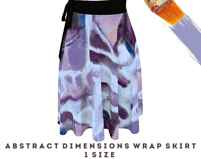 Skirt for Women Wearable Art Wrap Skirt Boho Clothing Abstract Art Wear Casual Dress Skirt  Dressy Stylish Outfit Beach Coverup Ladies Skirt