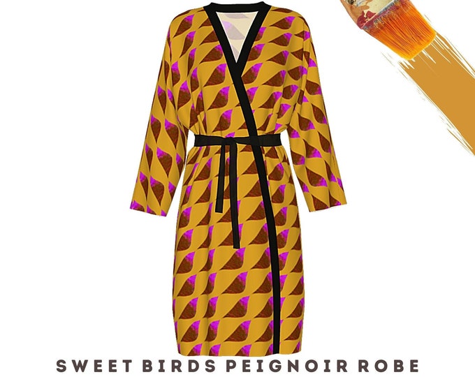 Wearable Art Robe Modern Fashion Casual Colorful Clothing Dress Wrap Abstract Designer Chic Bathrobe Resort Wear Loungewear Swimsuit Coverup