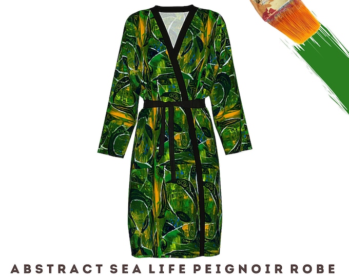 Robe Wearable Art Colorful Abstract Casual Coverup Luxury Kimono Designer Clothing Beach Swimsuit Wrap Loungewear Elegant Gift Boho Duster