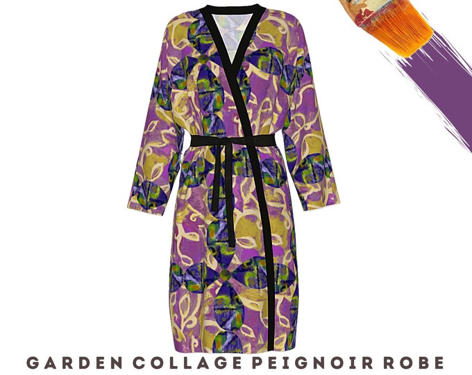 Robe Wearable Art Colorful Abstract Casual Coverup Luxury Kimono Designer Duster Beach Swimsuit Wrap Loungewear Resort Wear Flower Pattern