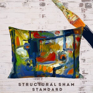 Abstract Art Sham, Modern Pillow Sham, King Sham, Standard Sham, Pillow Cover, Bohemian Bedding, Boho Bedding, New Bedding, Designer Pillow