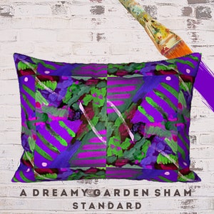 King Pillow Sham, Standard Size Sham, Designer Sham, Colorful Sham, Luxury Bedding, Abstract Sham, Printed Pillow Cover, Art Bed Sham
