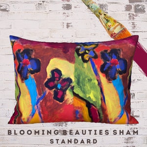 Standard Size Sham, King Pillow Cover, Designer Sham, Abstract Art Sham, Luxury Bedding, Colorful Sham, Printed Pillow Sham, Modern Sham
