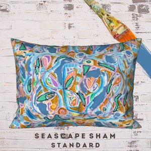 Standard Size Sham, King Pillow Sham, Abstract Art Sham, Designer Sham, Colorful Sham, Printed Pillow Cover, Boho Sham, Luxury Bedding