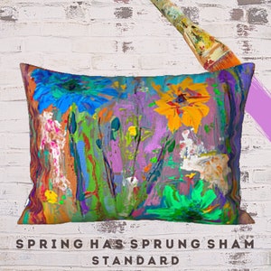 King Pillow Sham, Standard Size Sham, Abstract Art Sham, Designer Sham, Colorful Sham, Printed Pillow Sham, Unique Bedding, Luxury Bedding