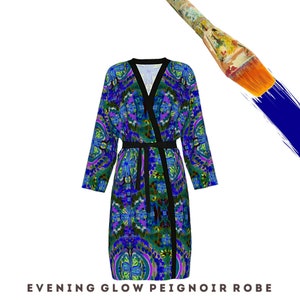 Wearable Art Womens Colorful Robe Abstract Clothing Dress Robe Designer ...