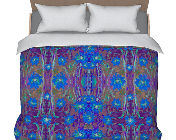 Art King Duvet Queen Bedding Designer Colorful Luxury Bed Cover Abstract Bed Decor Flower Pattern Modern Boho Duvet Artsy Bedroom Decorating