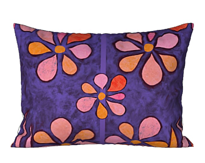 Sham King or Standard Pillow Cover Colorful Bedding Designer Modern Abstract Art Luxury Bed Pillow Bright Flower Bedroom Decor New Home Gift