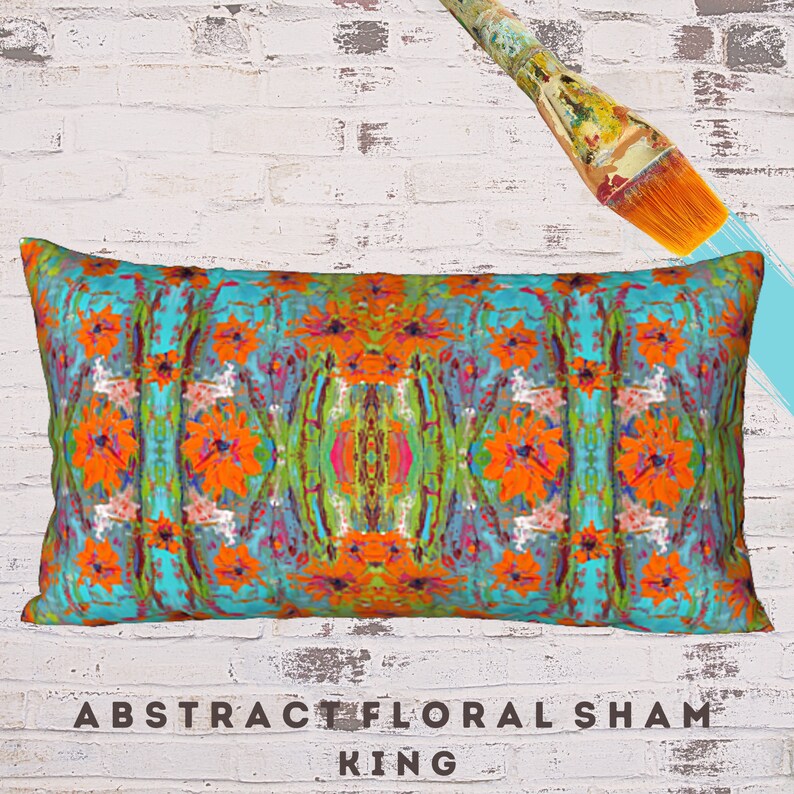 King Pillow Sham Standard Size Sham Boho Sham Abstract Art Etsy