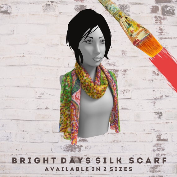 Floral Art Scarf, Silk Scarf, Women Scarf, Floral Scarves, Head Scarf for  Women, Gift for Her, Gift for Girlfriend, Gift for Art Lover