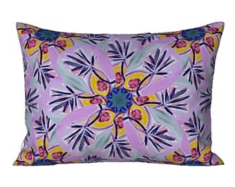 Floral Sham Standard or King Pillow Cover Colorful Designer Modern Bedding Abstract Flower Art Luxury Gift Boho Home Interior Bedroom Decor