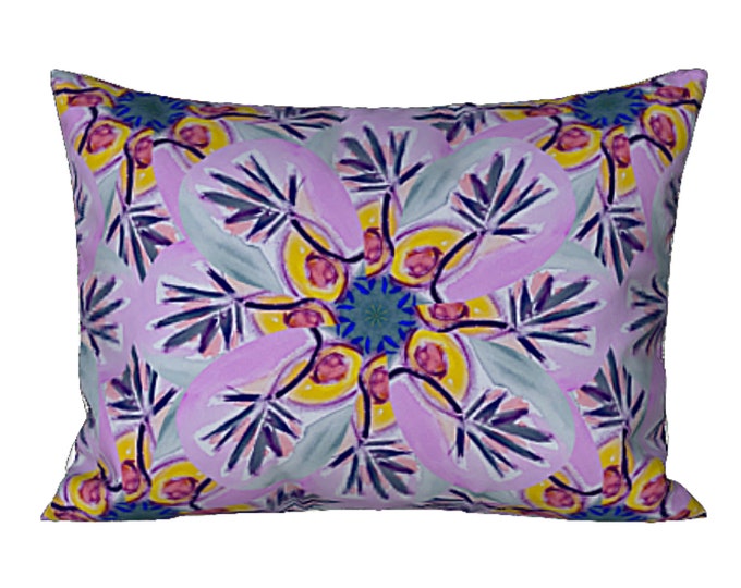 Floral Sham Standard or King Pillow Cover Colorful Designer Modern Bedding Abstract Flower Art Luxury Gift Boho Home Interior Bedroom Decor