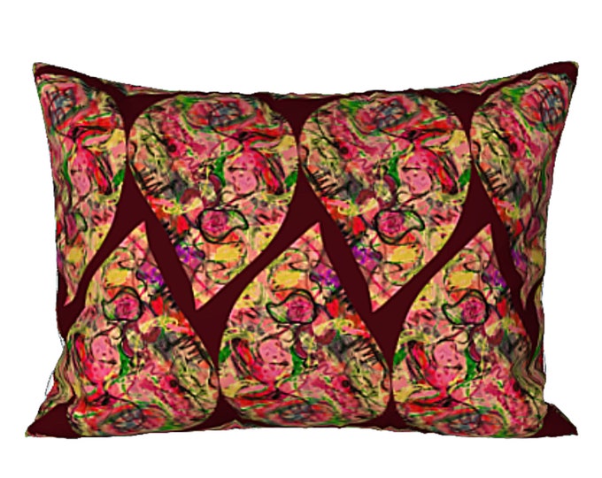 Bed Sham Abstract Art Colorful Designer Modern Pillow Cover Artist Designed Unique Bedding Artistic Retro Boho Home Artsy Bedroom Decor