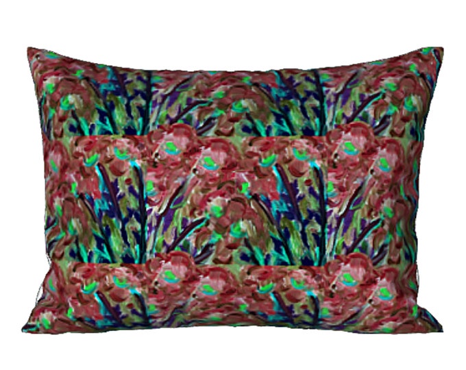 Standard or King Sham Boho Art Pillow Cover Elegant Luxury Flower Bedding Designer Abstract Colorful Home Bedroom Decor Housewarming Gift
