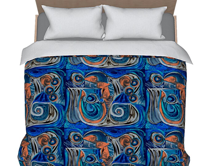 King Bedding Queen Duvet Colorful Bed Cover Abstract Art Designer Duvet Luxury Boho Unique Bedding Modern Artsy Art Lover Bedroom Decor