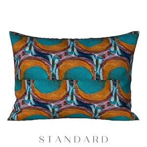 Art Sham Standard or King Pillow Cover Designer Boho Modern Chic Bedding Unique Luxury Abstract Colorful Stylish Bed Decor Housewarming Gift