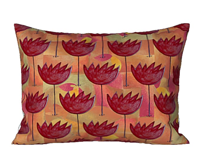 Colorful King Sham Standard Pillow Cover Elegant Designer Bedding Modern Abstract Art Flower Print Luxury Bedroom Decor Housewarming Gift
