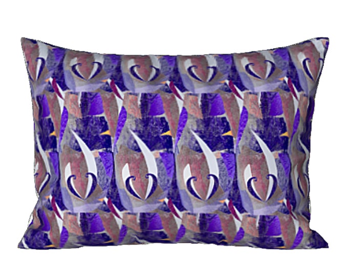 Artistic Sham Standard King Pillow Cover Designer Abstract Bed Decor Colorful Purple Art Bedding Boho Elegant Luxury Artsy Housewarming Gift