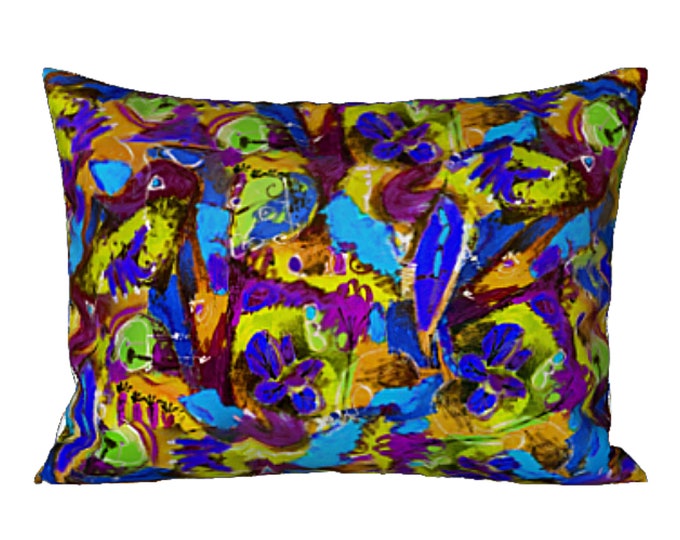 Pillow Sham Standard or King Colorful Abstract Art Bedding Modern Designer Luxury Bed Pillow Artsy New Home Decor Unique Boho Gift for Her