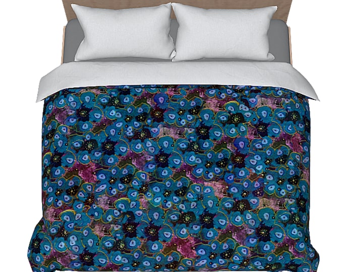 Duvet Colorful Bedding Modern Art Flower Collage Designer Luxury Bed Comforter Cover Abstract Bed Decor Boho Funky Artsy Bedroom Decorating