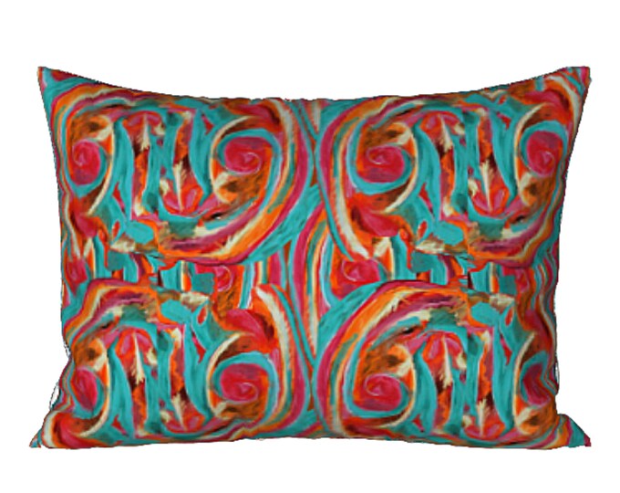 Artistic Sham Standard or King Pillow Cover Elegant Modern Bedding Boho Bed Decor Colorful Abstract Art Luxury Bedroom Housewarming Gift