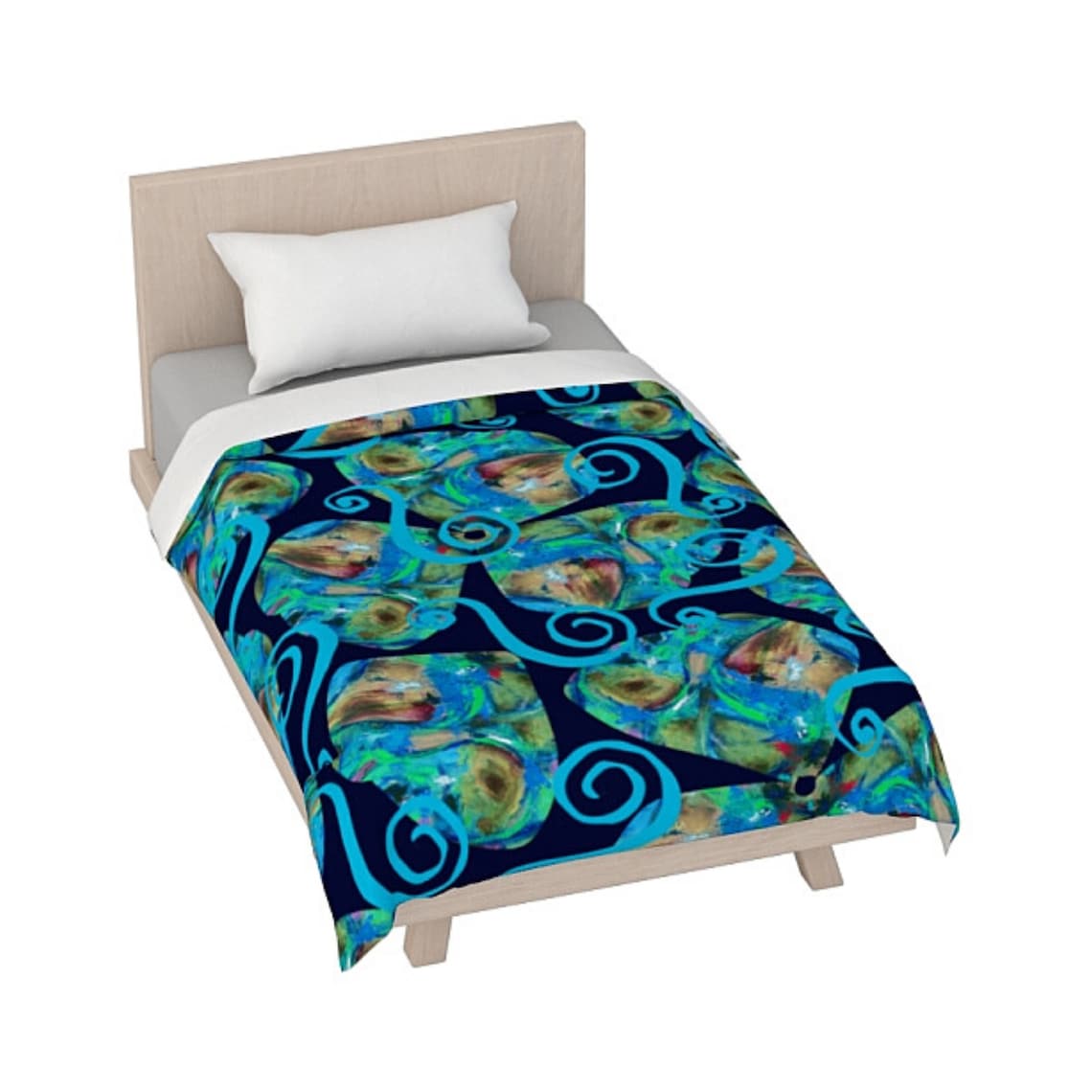 King Duvet Queen Bed Cover Boho Abstract Art Colorful Master Etsy