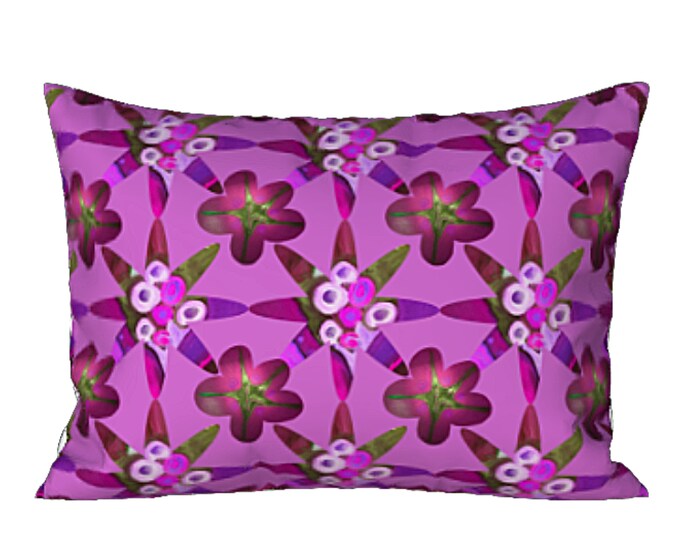 Colorful Sham King or Standard Designer Abstract Art Retro Luxury Bedding Unique Artsy Artistic Pillow Cover Art Lover Flower Decor Gift