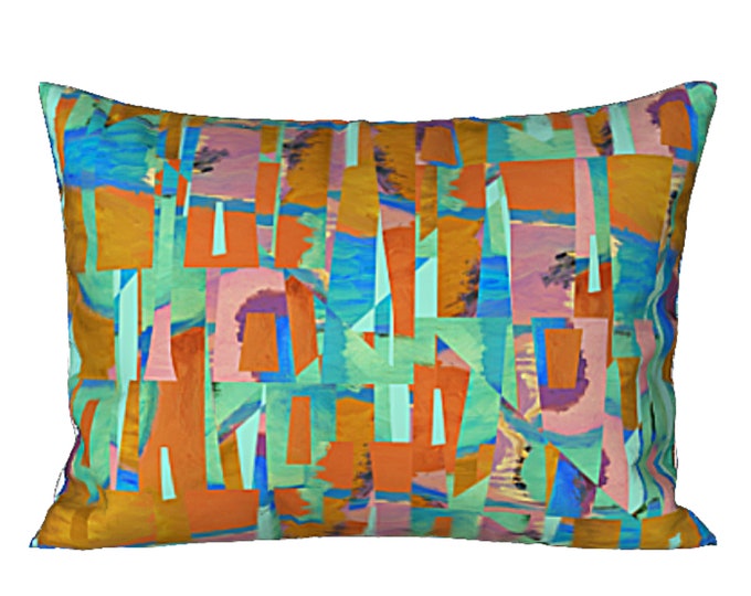 Colorful Bed Sham Designer Abstract Art Bedding Modern Print Boho Retro Home Decor Luxury Gift Artsy Funky Pillow Cover Decorative Bedroom