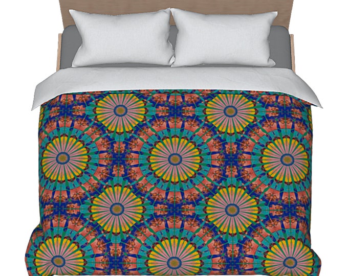 Duvet Artist Designed Colorful Abstract Art Luxury Bedding Unique Designer Funky Boho Retro Comforter Cover Chic Modern Cool Bedroom Decor