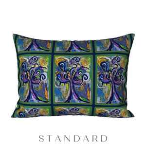 Colorful Sham Abstract Art Designer Pillow Cover Modern Luxury Bedding Boho Retro Colorful Bedroom Bed Decor Tree Design Chic Hostess Gift