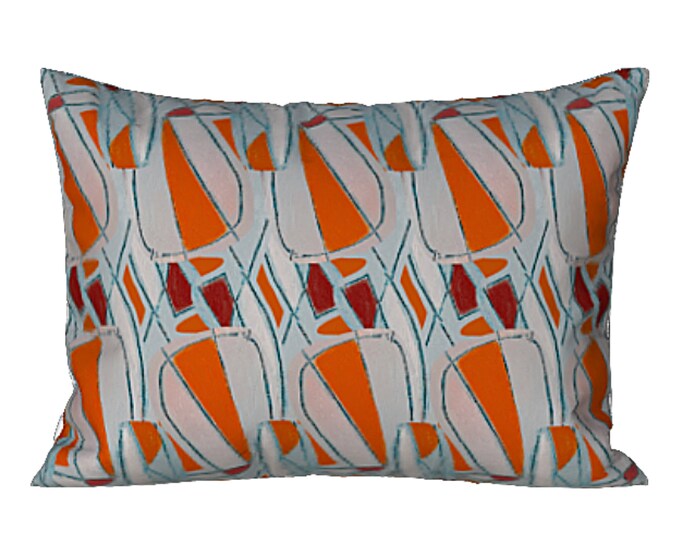 Pillow Sham King or Standard Boho Abstract Art Pillow Cover Sham Luxury Bohemian Colorful Orange Designer Bedding Artsy Housewarming Gift