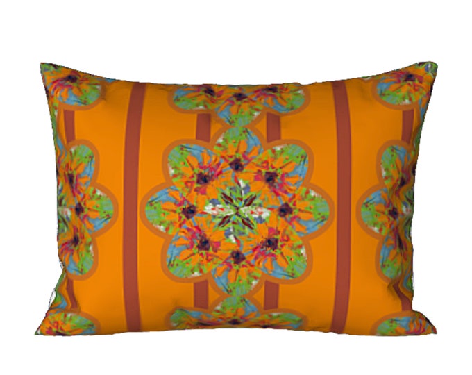 Floral Sham Standard or King Pillow Cover Colorful Designer Modern Spring Summer Bedding Abstract Flower Art Luxury Gift Boho Bedroom Decor