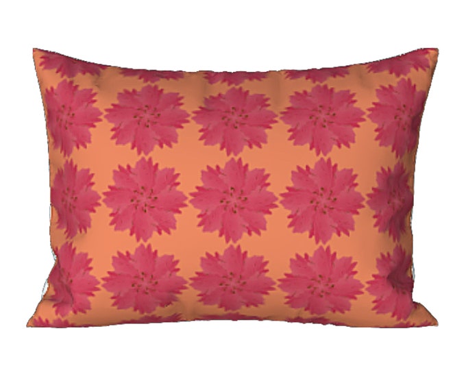 Standard or King Sham Abstract Art Designer Floral Pillow Cover Colorful Bedding Pink Bed Decor Boho Luxury Spring Elegant Bedroom Decor