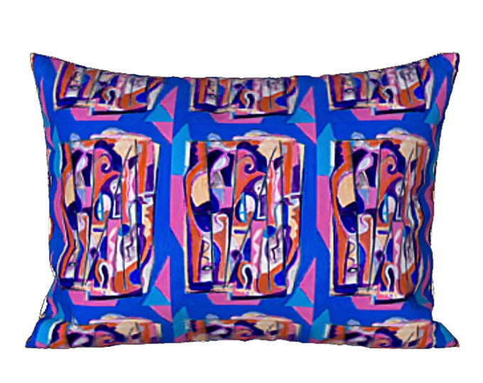 Modern Art Sham Abstract Bed Pillow Cover Colorful Designer Funky Artsy Luxury Bedding Home Interior Bed Decor Unique Retro Hostess Gift