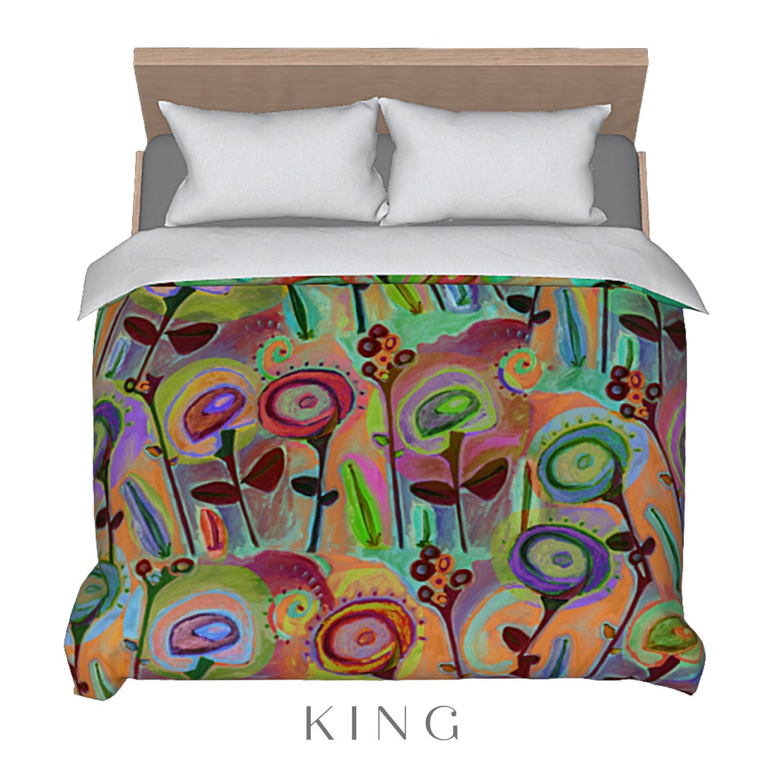 Art Bedding Modern Duvet Abstract Flower Print Bed Comforter Cover
