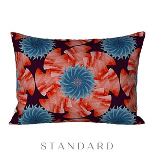 Bed Sham Designer Colorful Pillow Cover Retro Boho Abstract Art Unique Elegant Luxury Bedding Artsy Flower Design Artistic Housewarming Gift