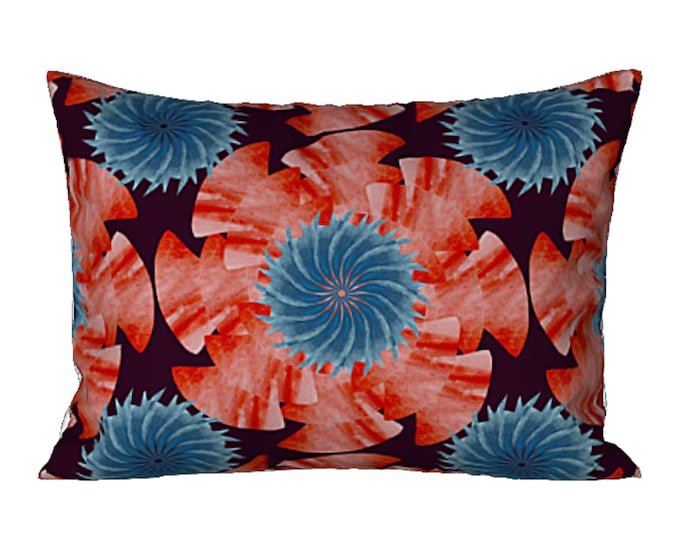 Bed Sham Designer Colorful Pillow Cover Retro Boho Abstract Art Unique Elegant Luxury Bedding Artsy Flower Design Artistic Housewarming Gift
