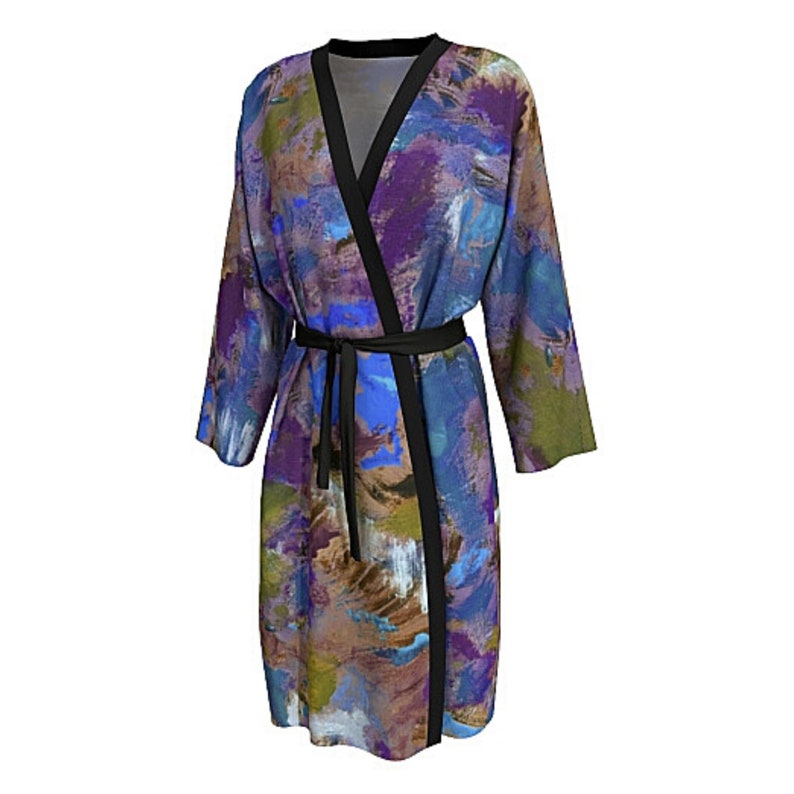 Robe for Women Abstract Art Robe Peignoir Robe Designer - Etsy